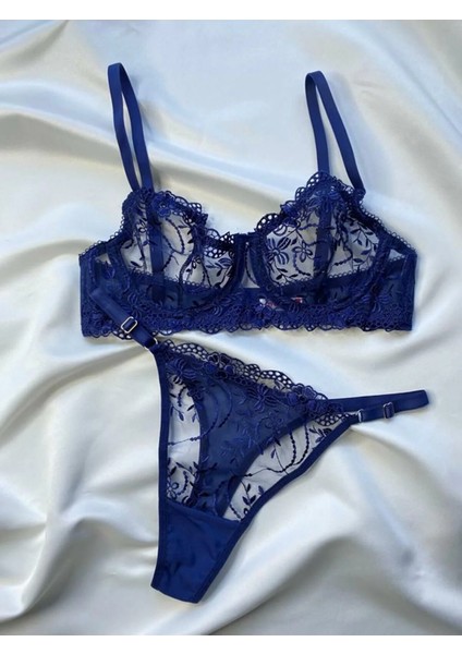 Madame Blume Lingerie Blueberry Balenli Bralet Takımı