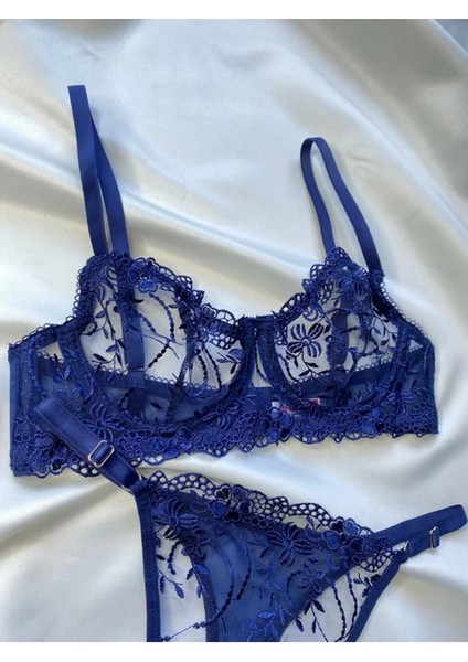 Madame Blume Lingerie Blueberry Balenli Bralet Takımı