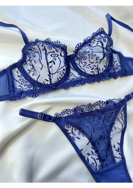 Madame Blume Lingerie Blueberry Balenli Bralet Takımı