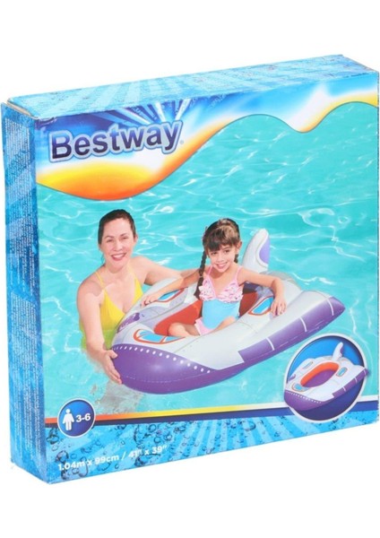 Taşıt Figürlü Çocuk Botu 104 x 99 cm - 34106 - Mor/beyaz