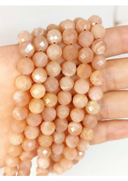 Güneş Taşı Faset Kesim 8mm Unisex Ikili Bileklik (42530) modelleri