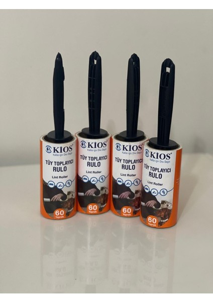 Kios Kedi Köpek Tüy Toplayıcı Rulo 60 Yaprak Kaliteli Yapışkan 4 Adet