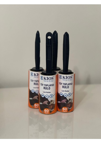 Kios Kedi Köpek Tüy Toplayıcı Rulo 60 Yaprak Kaliteli Yapışkan 4 Adet