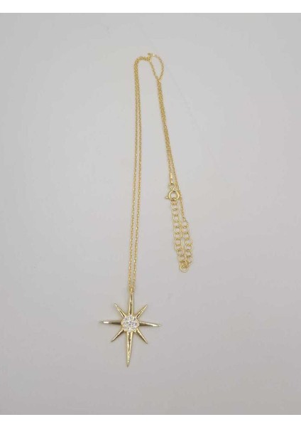 Kuzey Yıldızı Serisi Sarı Renk 925 Ayar Gümüş Kolye modelleri