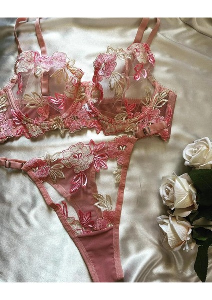 Madame Blume Lingerie Candy Pink Balenli Bralet Takımı Candypink