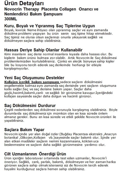 Placenta Therapy Dökülme Seti Nov 3lü modelleri