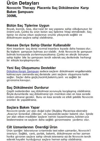 Placenta Therapy Dökülme Seti Nov 3lü indirimleri