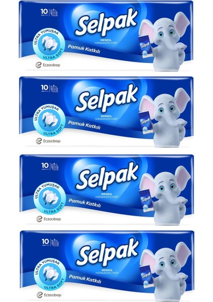 Klasik Ultra Soft Cep Mendili 4 Adet 10'lu