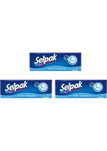 Klasik Cep Mendili 10'lu Paket X3 Paket