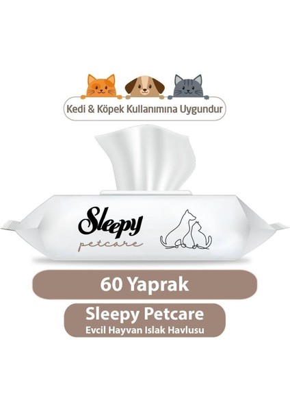 Petcare Evcil Hayvan Islak Havlusu 60 Yaprak