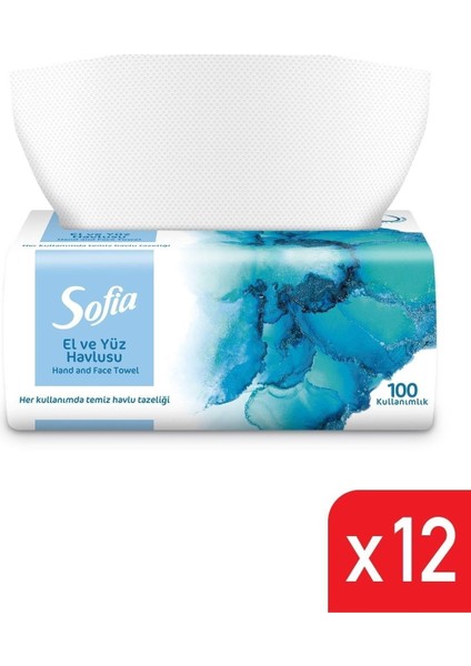 Tek Kullanımlık El Yüz Havlusu 100 Lü 501268 (12 Paket)