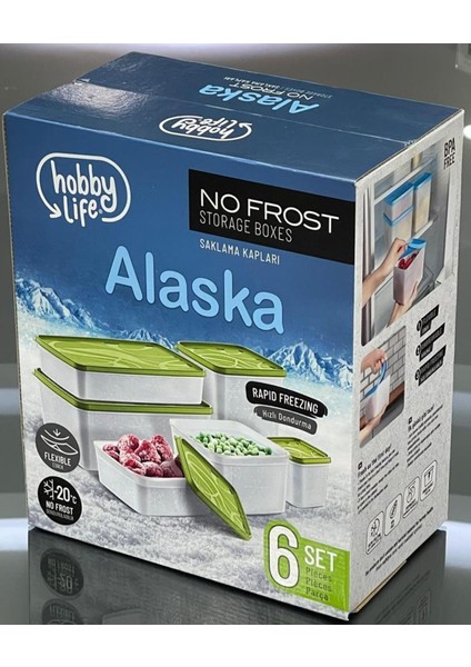 Alaska Derindondurcu Saklama Kabı 6'lı Set Yeşil 0