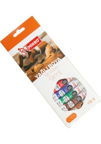 12 Renk Yağlı Boya 9 Ml. Yb-