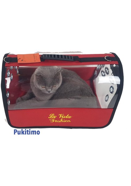 Flybag Şeffaf Kedi Çantası - Kedi Köpek Taşıma Çantası - Kırmızı fiyatları