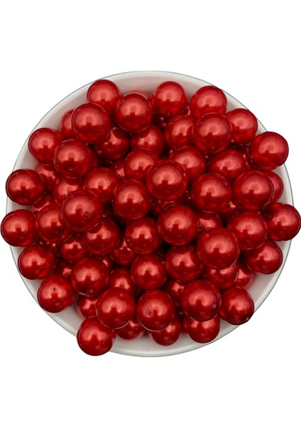 14MM Kırmızı Renk Cam Inci Boncuk, Takı Aksesuar Yapım Boncuğu (100GR,-30 Adet) fiyatları