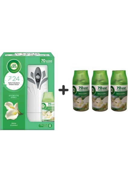 Oda Kokusu Freshmatic Bahar Çiçekleri Kit+ Yedek 250 ml + 70 Güne Kadar Ferahlık 3 x 250 ml fiyatları