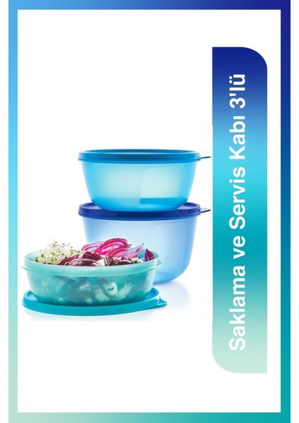 Saklama ve Servis Kabı 3'lü Set