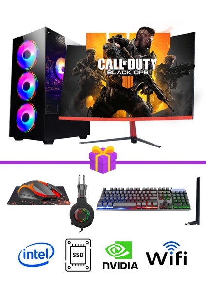 FF538 İ7-10700F 16RAM 512SSD RTX3050 23.6t-Curved Gaming Pc