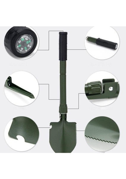 Portatif Çantalı Pusulalı Katlanabilir Kazma Kürek Kamp Seti 3 In 1 modelleri