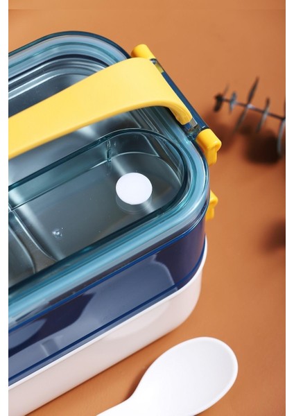 Bento Lunch Box Ofis-Okul Için Yeni Nesil Sefer Tası Taşınabilir Yemek Kutusu Çelik FF462