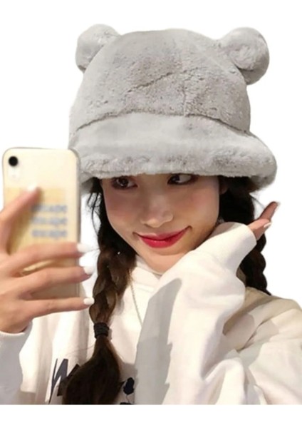 Kadın Sevimli Ayı Kulak Peluş Bucket Şapka fiyatları