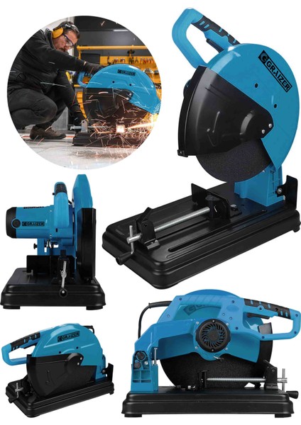 Alman Turbo 9000 Professional Profil Demir ve Metal Kesme Makinesi 355 mm
