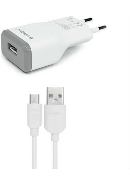 Eu-39-Realme C3 Hindistan Uyumlu Mikro USB Girişli 2.0 Amper Şarj Aleti+Kablo Şarj Cihazı - J15 Syrox