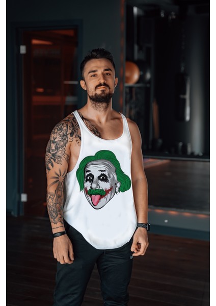 Albert Einstein Joker Gym Fitness Tank Top Sporcu Atleti