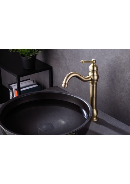 Çanak Lavabo Bataryası Mat Gold Lavabo Musluğu Vintage Model Mat Altın Çanak Lavabo Bataryası fiyatları