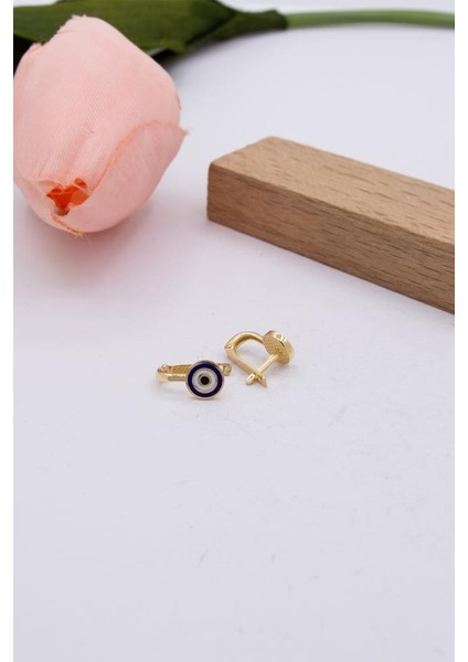 14 Ayar Altın Çocuk Küpe Lacivert Nazarlık Çocuk Küpe LKKP1165 fiyatları