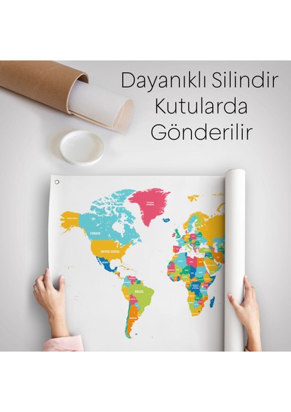 Dünya Haritası Dekoratif Kanvas Duvar Örtüsü-Halısı 1082 indirimleri