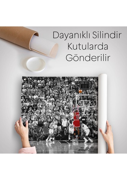 Michael Jordan Maç Sonu Şutu Kanvas Duvar Örtüsü-Halısı, Chicago Bulls NBA-5088 indirimleri