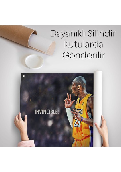 Kobe Bryant Invincible Black Mamba Kanvas Duvar ÖRTÜSÜ-HALISI-5086