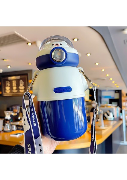 Havacılık ve Uzay Ayı Göbek Termos Kupası Çocuk Termos Kupası Gıda Sınıfı Paslanmaz Çelik Saman Kupası Uygun Sap Dış Mekan Su Kupası Kızlar Iyi Görünüm (Yurt Dışından)