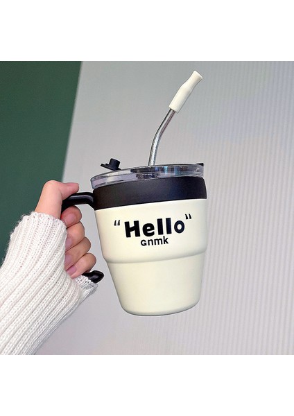 Kişiselleştirilmiş Basit Termos Kupası, Kompakt, Taşınabilir Saman Kahve Kupası, Ofis Evi Handy Cup, Termal Yalıtım Kupası (Yurt Dışından)