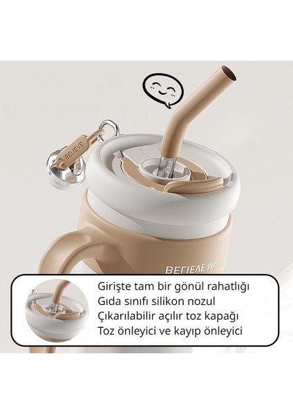 Düz Renk Amerikan Termos Bardak 316 Paslanmaz Çelik Büyük Kapasiteli Kahve Fincanı Ev Ofis Araba Damlatmaz Kulplu Bardak (Yurt Dışından)