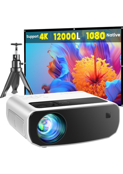 1080P Full Hd Taşınabilir Dış Mekan Projektörü, 12000L