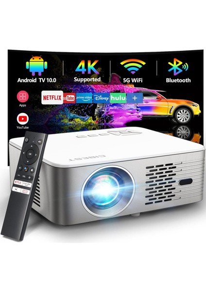 Cıbest Ev Filmi Fhd Projektörü - 4K Destekli Android Tv, 5g Wifi-Bluetooth
