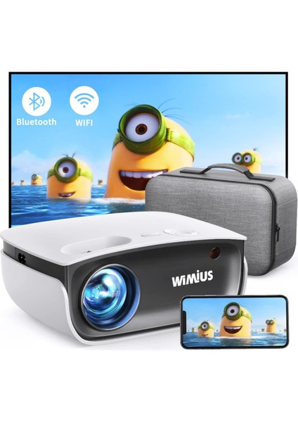 Mini Projektör Wifi ve Bluetooth Özellikli - 1080P Destekli