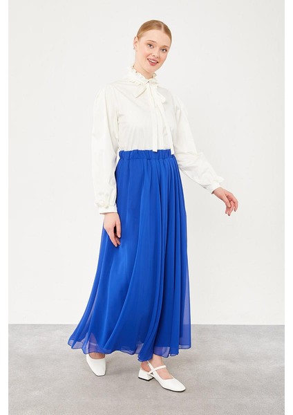 Saks Beli Lastikli Kloş Etek