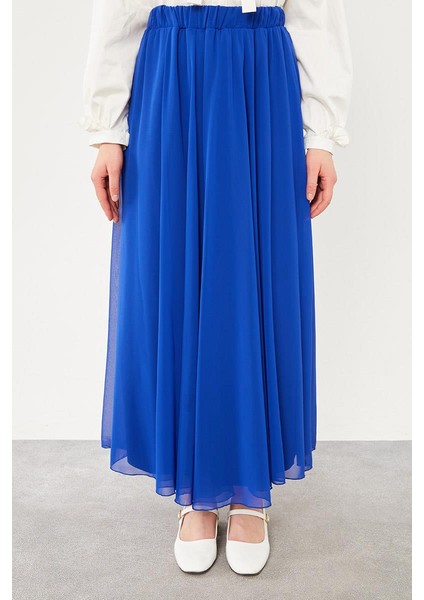 Saks Beli Lastikli Kloş Etek modelleri