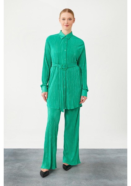 Benetton Poly Plise Gömlek Takım