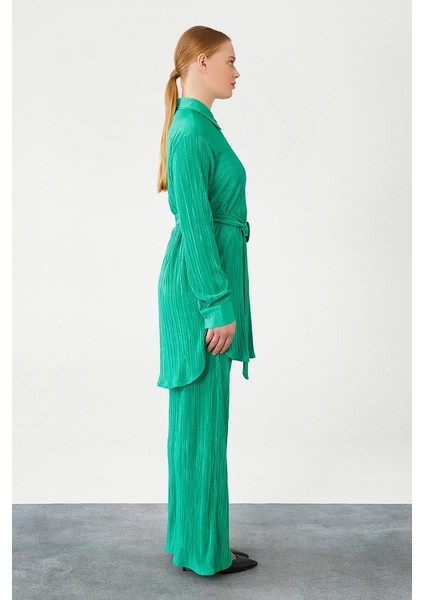Benetton Poly Plise Gömlek Takım