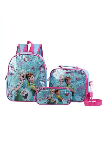 Dondurulmuş Çocuk Okul Çantası Karikatür Ilkokul Öğrenci Sırt Çantası Erkek ve Kadın Okul Çantası (Üç Parçalı Set) (Yurt Dışından)