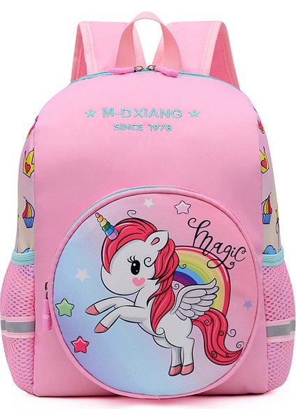 Çocuk Okul Çantası Tek Boynuzlu At Karikatür Öğrenci Sırt Çantası (Yurt Dışından)