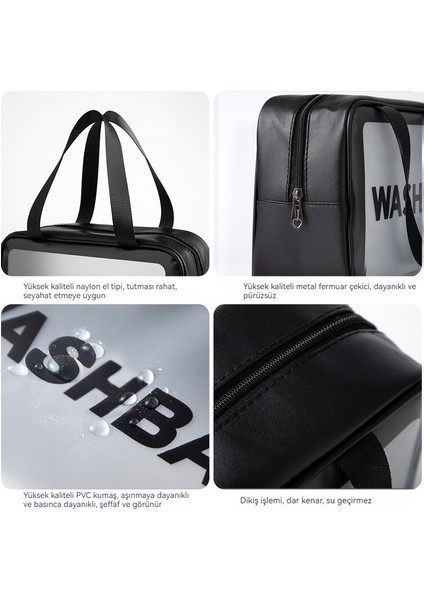 Taşınabilir Su Geçirmez Kozmetik Çantası Büyük Kapasiteli Şeffaf Makyaj Çantası (Yurt Dışından) fiyatları