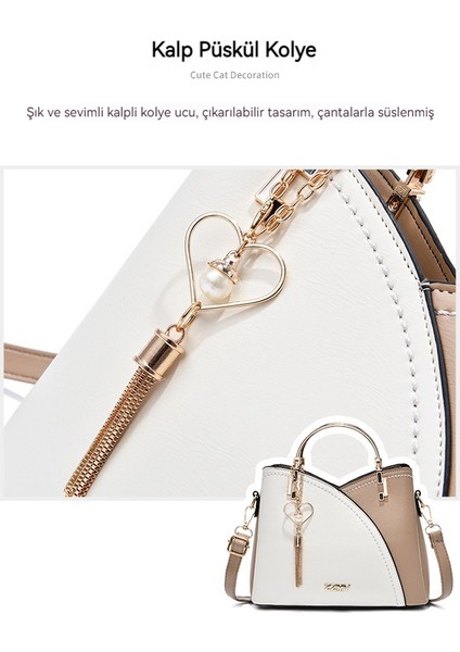 Yeni Kadın Çanta Kontrast Renkli Büyük Kapasiteli Omuz Çantası (Yurt Dışından)