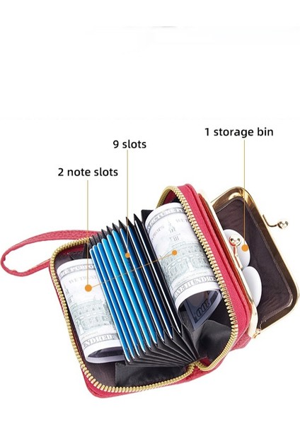 Kadın Fermuarlı Bozuk Para Cüzdanı Akordeon Kartlıklı Mini Clutch (Yurt Dışından) fiyatları