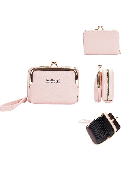 Kadın Fermuarlı Bozuk Para Cüzdanı Akordeon Kartlıklı Mini Clutch (Yurt Dışından)