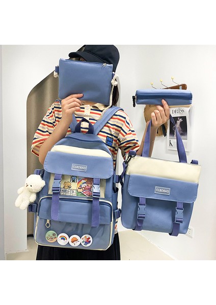 Öğrenci Okul Çantası Büyük Kapasiteli Sırt Çantası (Dörtlü Set) (Yurt Dışından) indirimleri